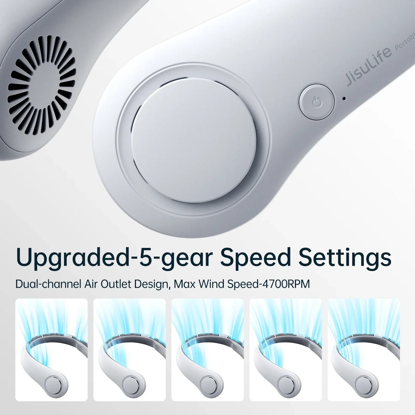 Bladeless Neck Fan – 360° Cooling