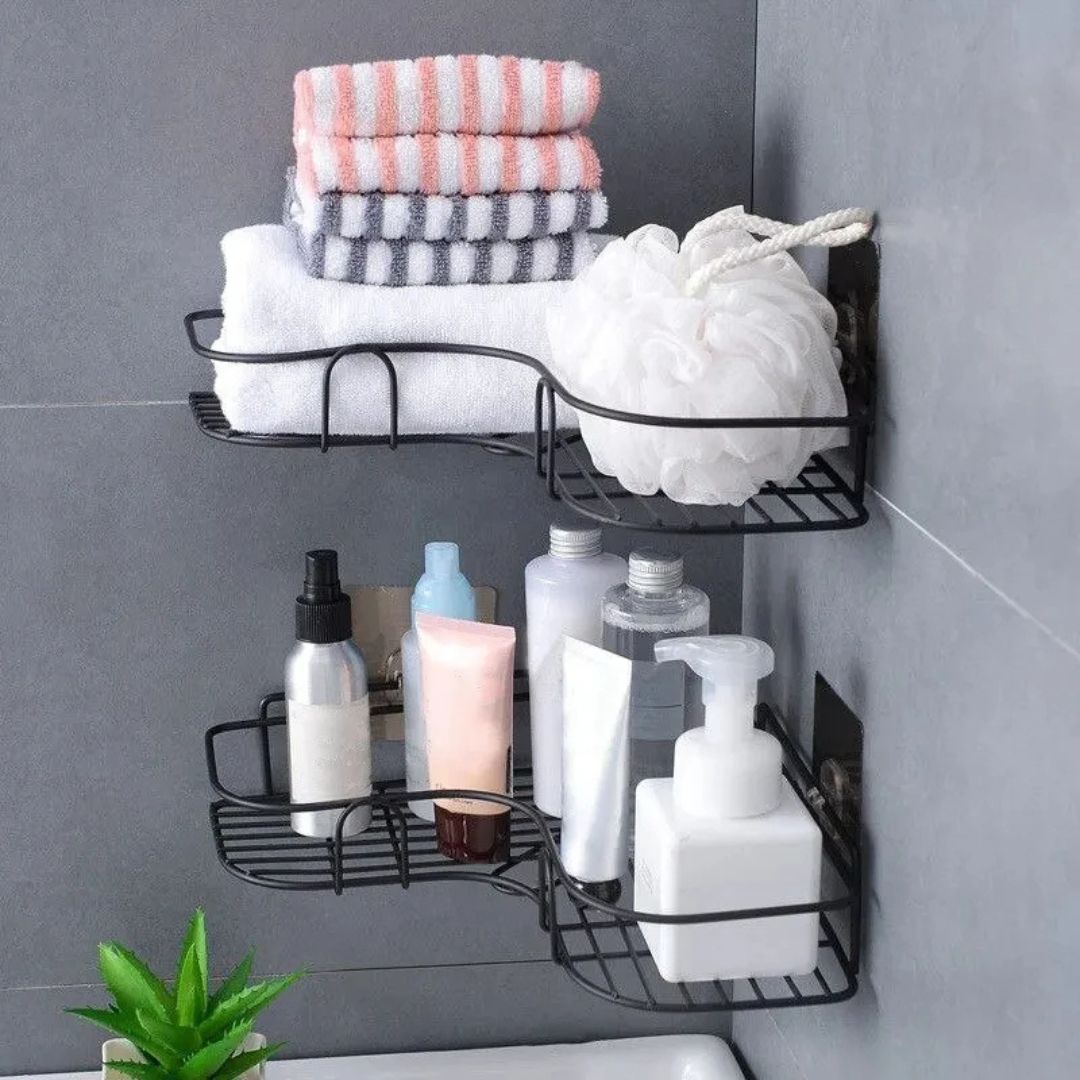 No-Drill Corner Shelf – Bathroom & Kitchen