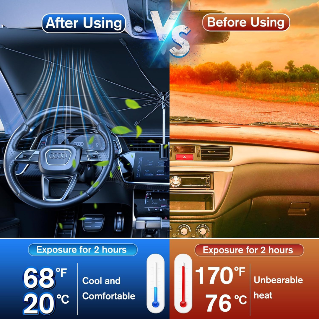 Universal Car Windshield Sunshade – Foldable & UV Protection