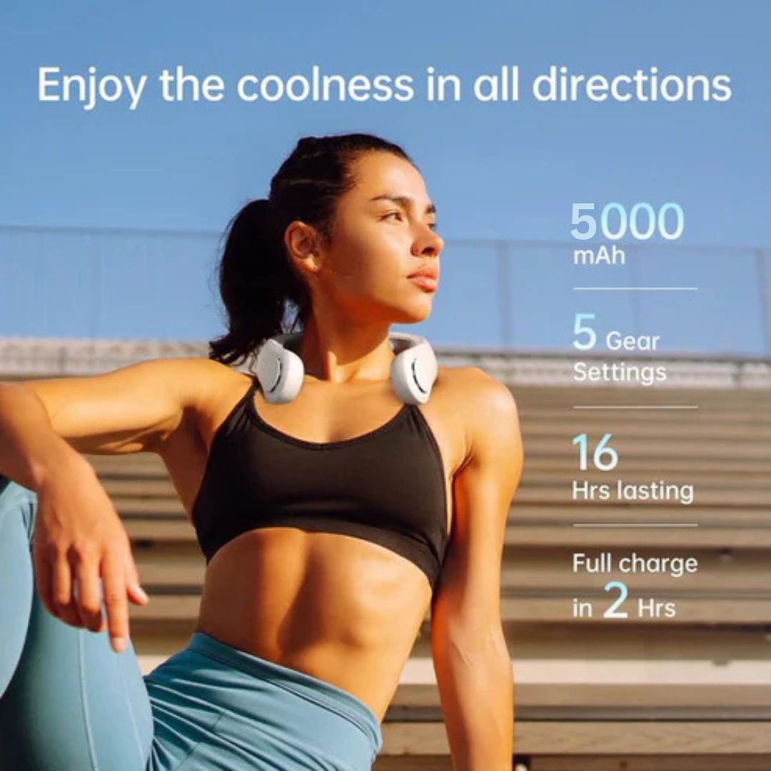Bladeless Neck Fan – 360° Cooling