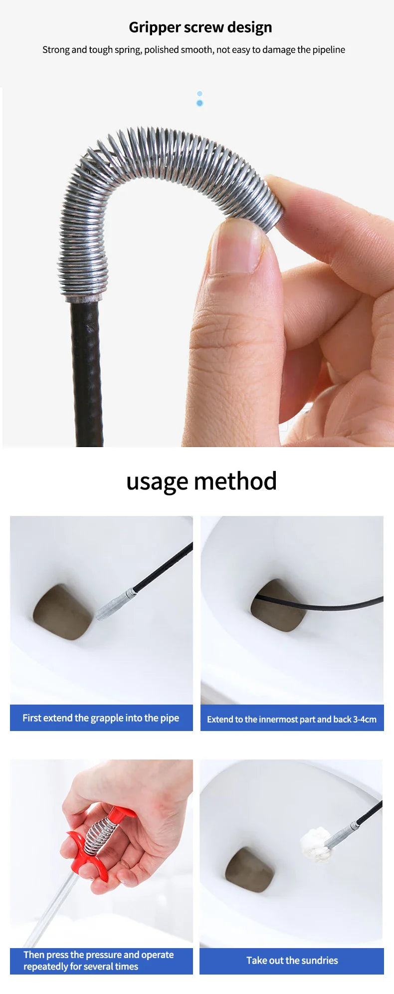 Spring Pipe Dredging Tool
