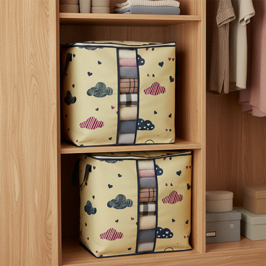 110 GSM Non Woven Storage Bag In Cute & Elegant Clouds Print