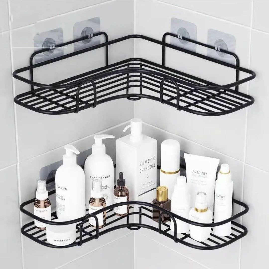 No-Drill Corner Shelf – Bathroom & Kitchen