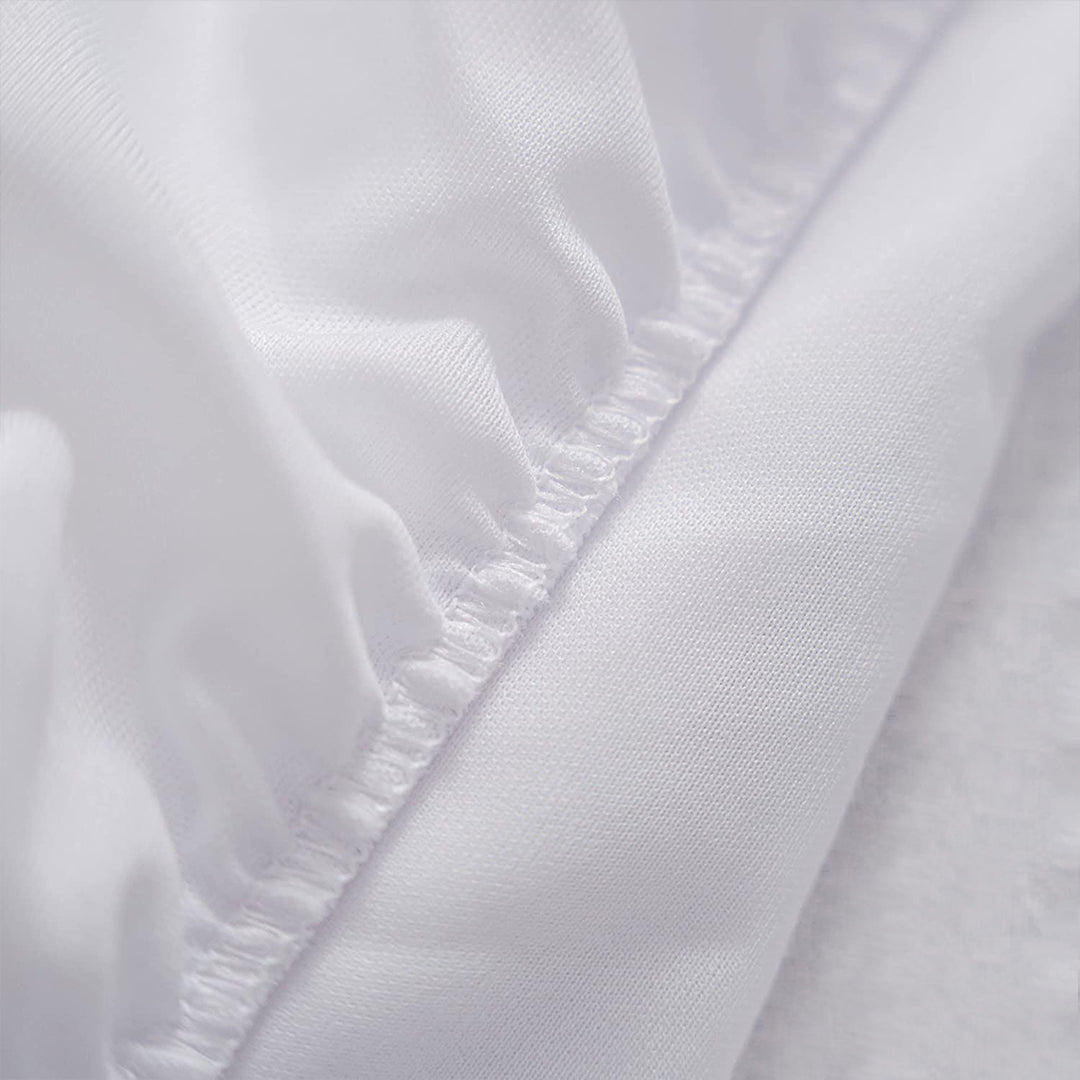 Jointless Recommended Premium & Export Quality Terry Cotton 100% Waterproof Fitted Style Mattress Protector- White Color